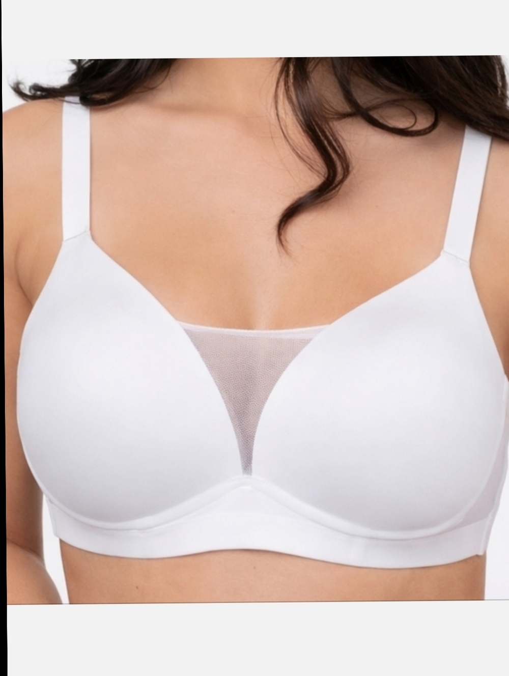 Underoutfit Vivamesh Mesh Panel Comfort Wireless Bra 1279 White XL